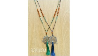 exotiq tassel bead mix two color pendant tree of life bronze